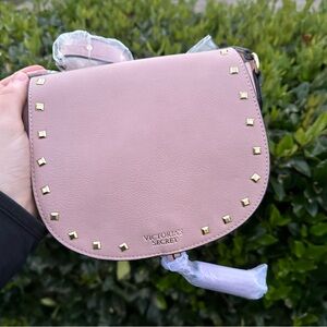 NEW Victoria's Secret Blush Pink Cross Body Small Purse w/ Studs, Tassel